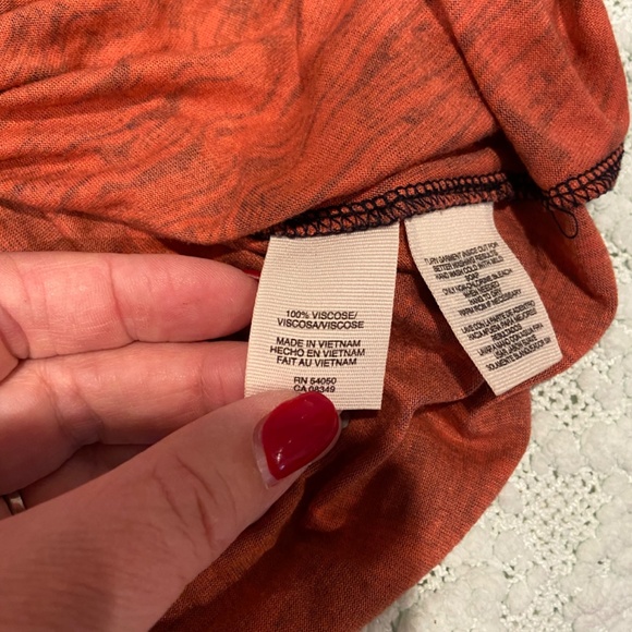 Rachel Roy Maxi Dress Size M | Burnt Orange & Black | Crocheted Collar | Pockets - Picture 6 of 11